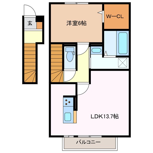 間取り図 四日市あすなろう鉄道内部線/日永駅 徒歩5分 2階 1年未満