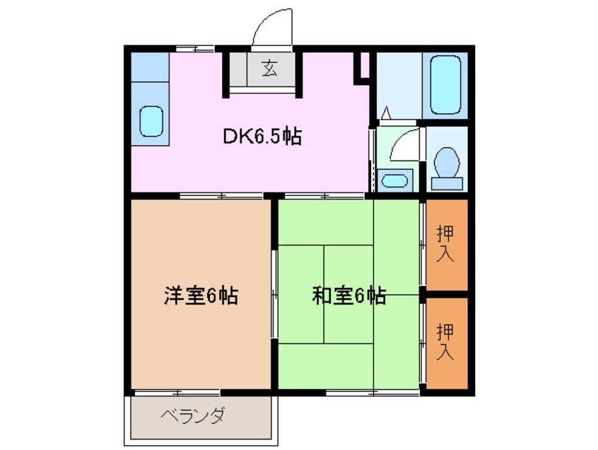 間取図 近鉄湯の山線/伊勢川島駅 徒歩12分 1階 築32年