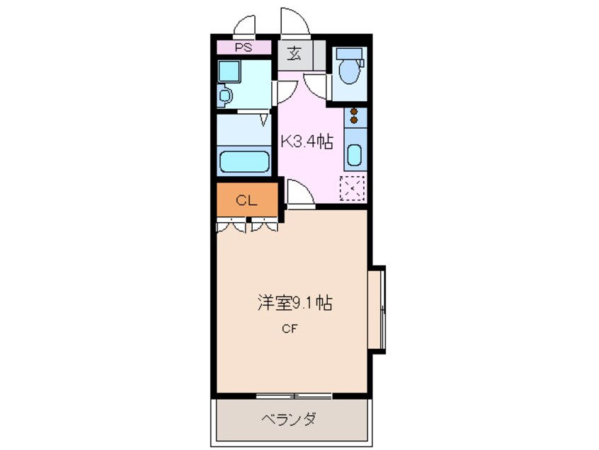 間取図 近鉄湯の山線/伊勢松本駅 徒歩8分 1階 築19年