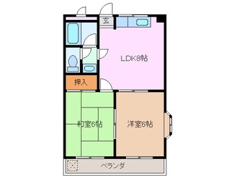 間取図 四日市あすなろう鉄道内部線/南日永駅 徒歩9分 1階 築29年