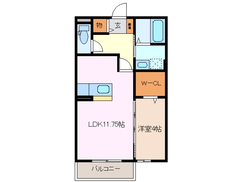 間取図 近鉄湯の山線/桜駅 徒歩35分 1階 築17年