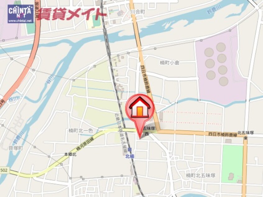 地図 近鉄名古屋線/北楠駅 徒歩5分 1階 築7年