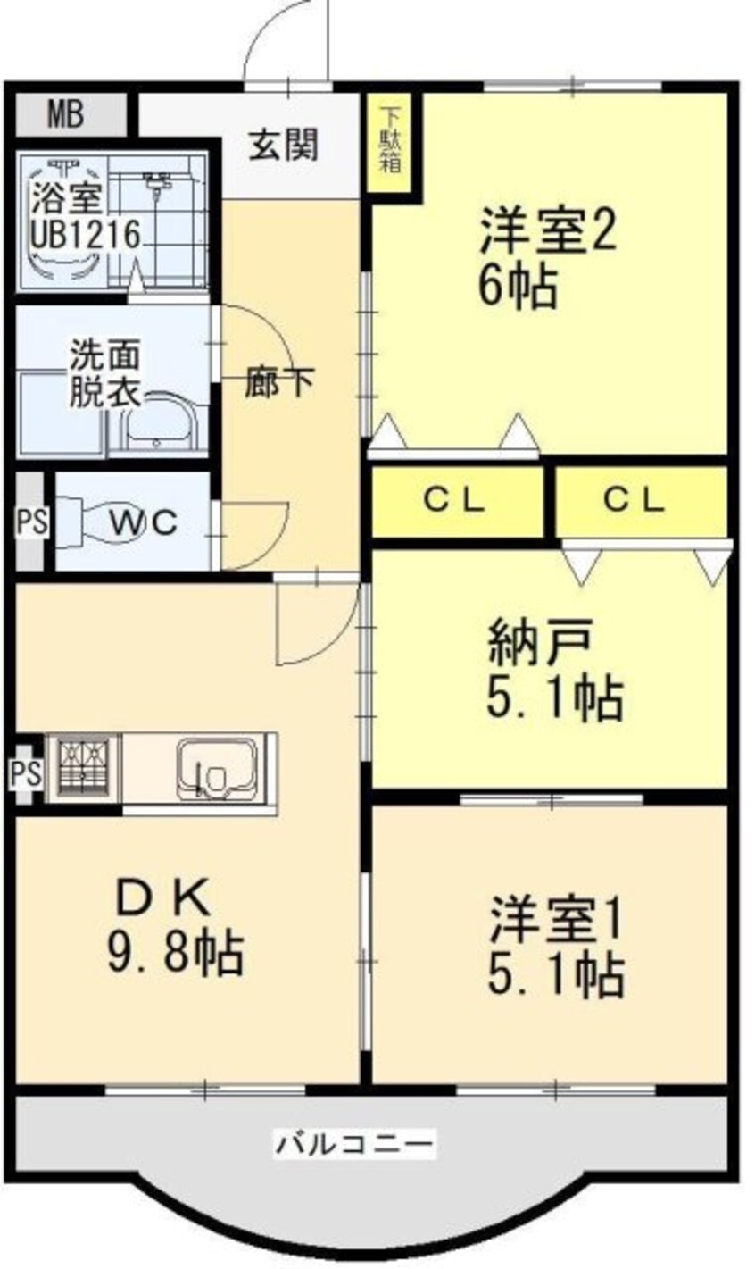 間取図 近鉄湯の山線/菰野駅 徒歩8分 1階 築22年