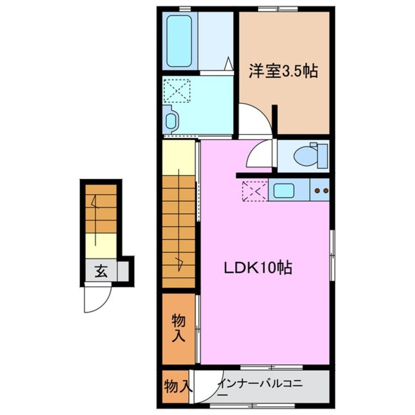 間取図 近鉄湯の山線/伊勢川島駅 徒歩10分 2階 1年未満