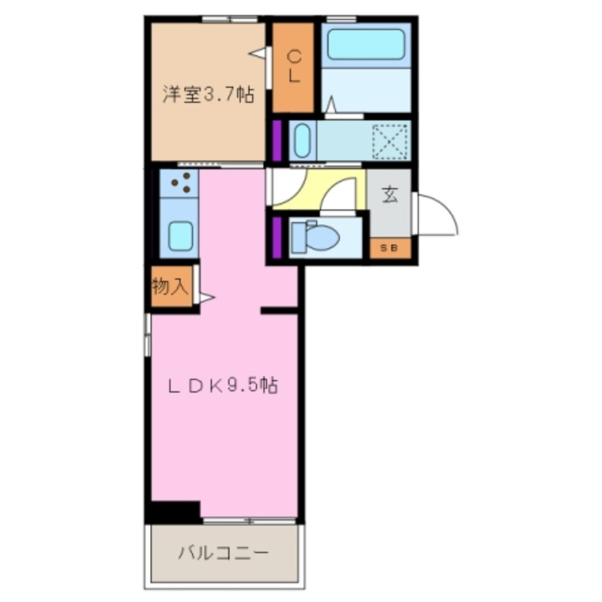 間取図 近鉄湯の山線/伊勢川島駅 徒歩12分 2階 築6年