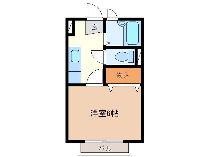 間取図 近鉄湯の山線/伊勢松本駅 徒歩8分 1階 築26年