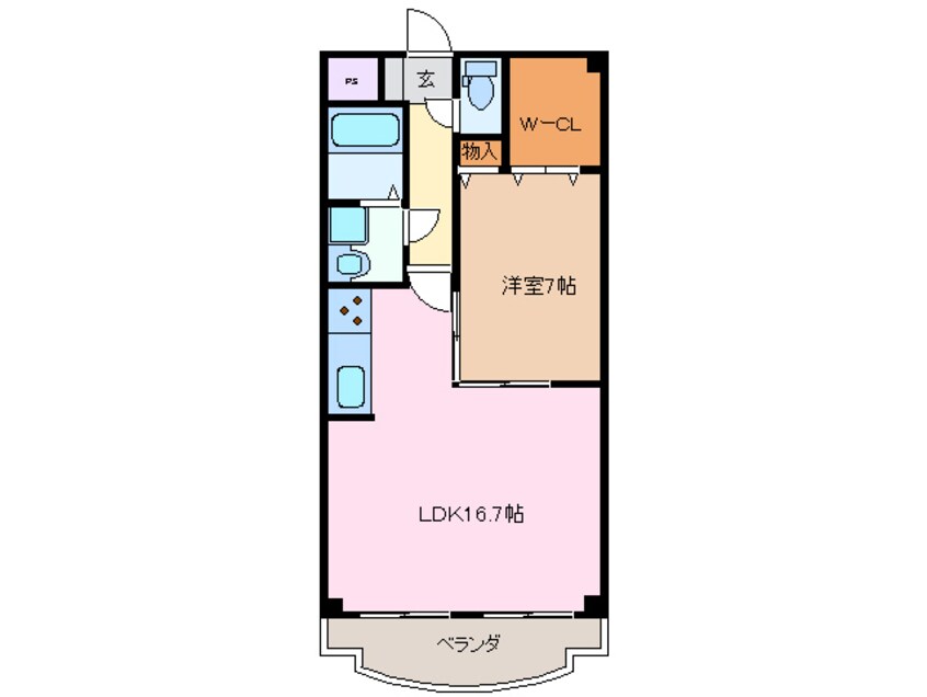 間取図 近鉄湯の山線/桜駅 徒歩9分 3階 築17年