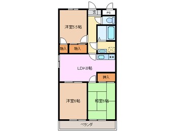 間取図 四日市あすなろう鉄道内部線/赤堀駅 徒歩8分 3階 築29年