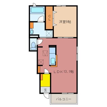 間取図 四日市あすなろう鉄道内部線/南日永駅 徒歩23分 1階 築4年