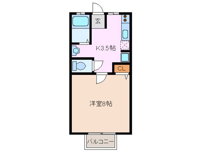 間取図 近鉄湯の山線/高角駅 徒歩13分 2階 築42年