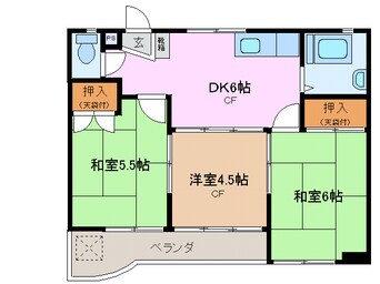 間取図 四日市あすなろう鉄道内部線/日永駅 徒歩13分 1階 築45年