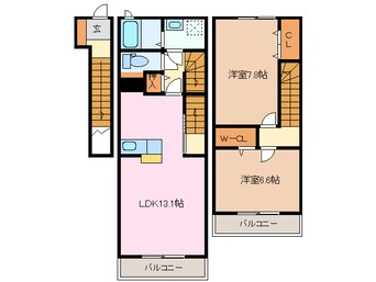 間取図 近鉄湯の山線/中川原駅 徒歩4分 2階 築18年