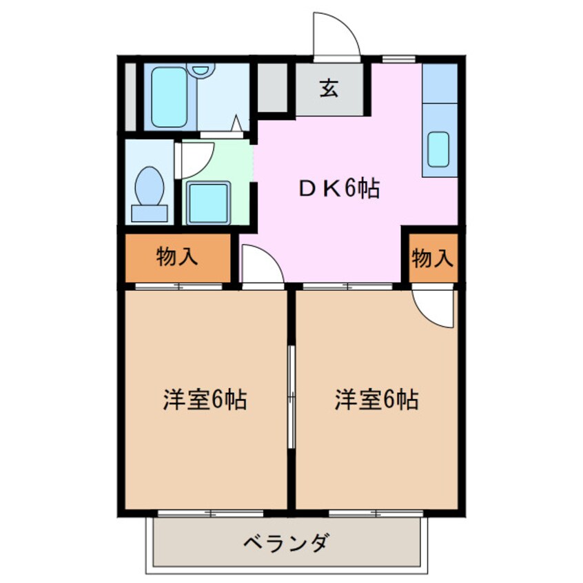 間取図 近鉄湯の山線/中川原駅 徒歩5分 2階 築32年