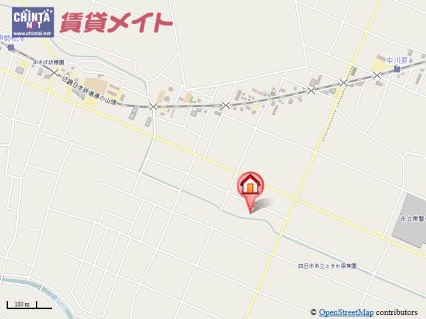 地図 近鉄湯の山線/中川原駅 徒歩9分 2階 築25年