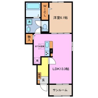 間取図 近鉄名古屋線/海山道駅 徒歩7分 1階 1年未満