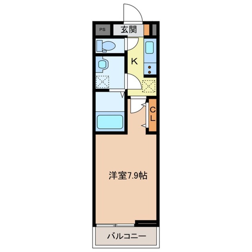 間取図 四日市あすなろう鉄道内部線/小古曽駅 徒歩3分 2階 築1年