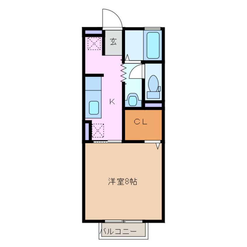 間取図 近鉄湯の山線/中川原駅 徒歩7分 2階 築23年