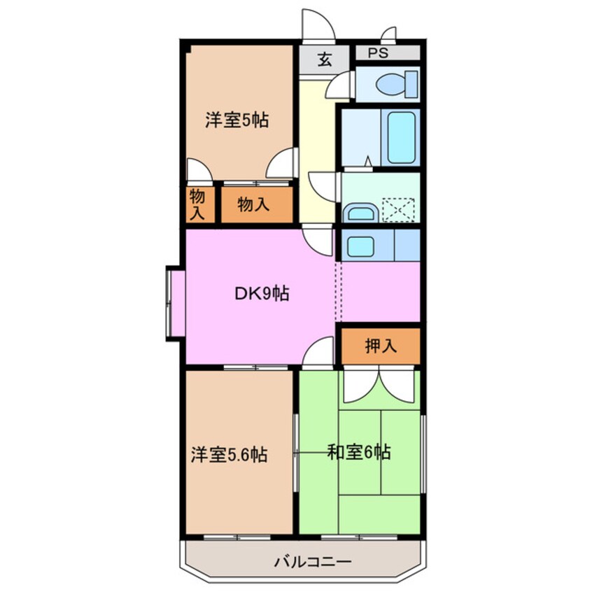 間取図 近鉄湯の山線/伊勢松本駅 徒歩7分 2階 築26年