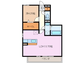 間取図 四日市あすなろう鉄道内部線/赤堀駅 徒歩8分 2階 築13年