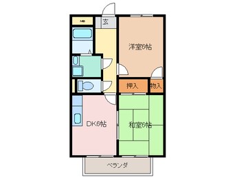 間取図 四日市あすなろう鉄道内部線/内部駅 徒歩30分 1階 築25年