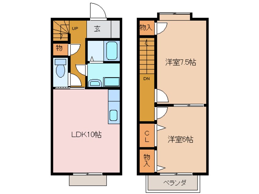 間取図 四日市あすなろう鉄道内部線/日永駅 徒歩9分 1階 築22年