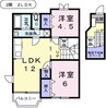 四日市あすなろう鉄道内部線/内部駅 徒歩5分 2階 築24年 2LDKの間取り