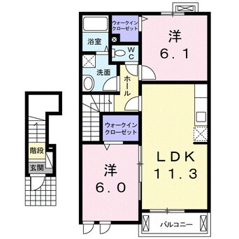 間取図 近鉄湯の山線/伊勢川島駅 徒歩57分 2階 築10年