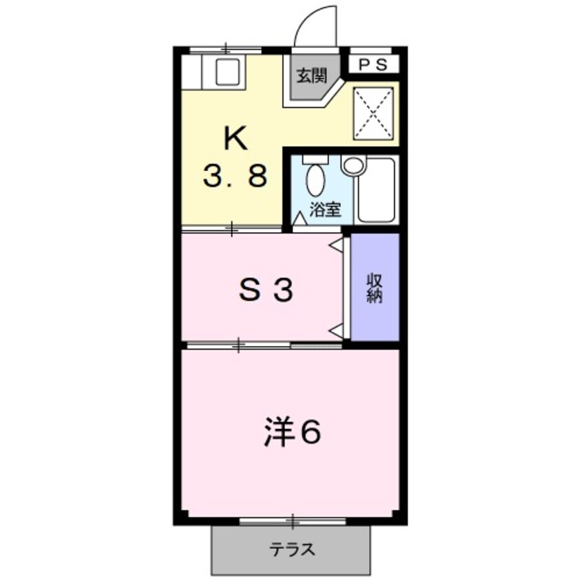 間取図 近鉄名古屋線/北楠駅 徒歩13分 1階 築32年