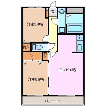 間取図 近鉄湯の山線/伊勢川島駅 徒歩7分 1階 築7年