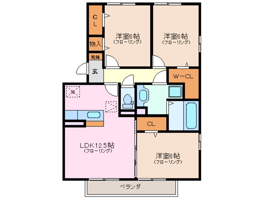 間取図 関西本線（東海）/四日市駅 徒歩7分 2階 築12年