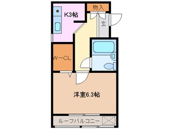 間取図 四日市あすなろう鉄道内部線/赤堀駅 徒歩8分 2階 築42年