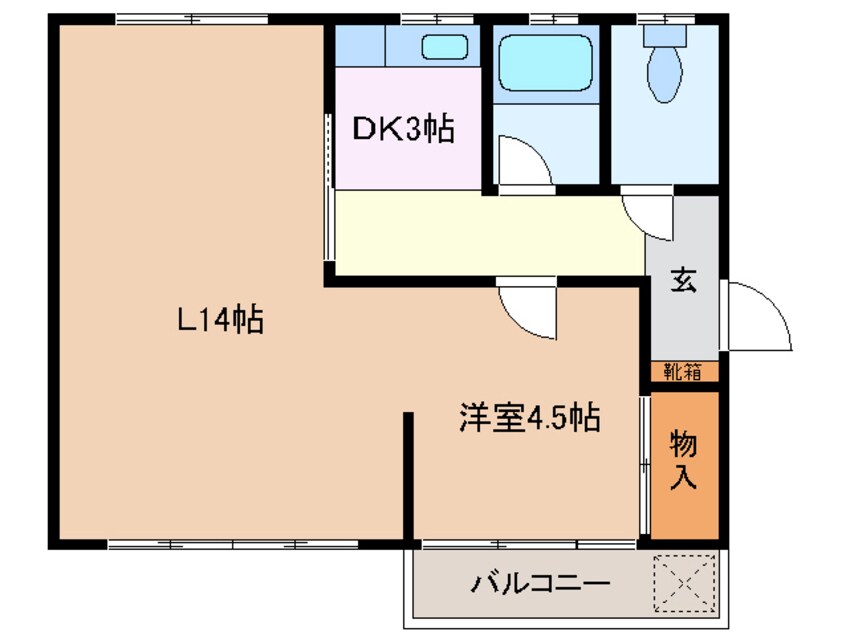 間取図 近鉄名古屋線/新正駅 徒歩9分 2階 築67年