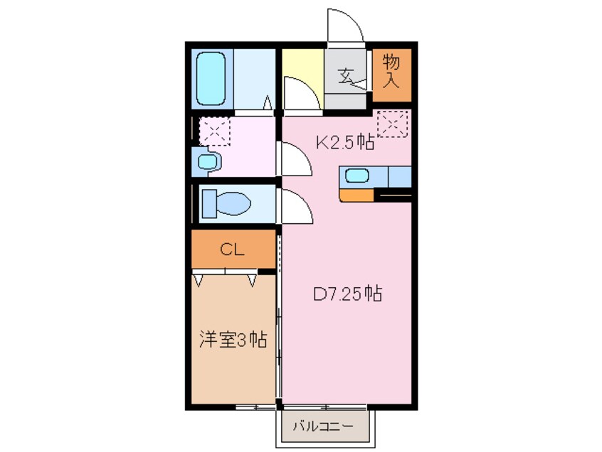 間取図 四日市あすなろう鉄道内部線/小古曽駅 徒歩8分 1階 築17年