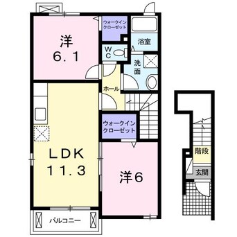 間取図 近鉄名古屋線/海山道駅 徒歩4分 2階 築13年