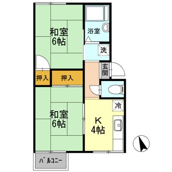 間取図 近鉄湯の山線/菰野駅 徒歩7分 2階 築37年