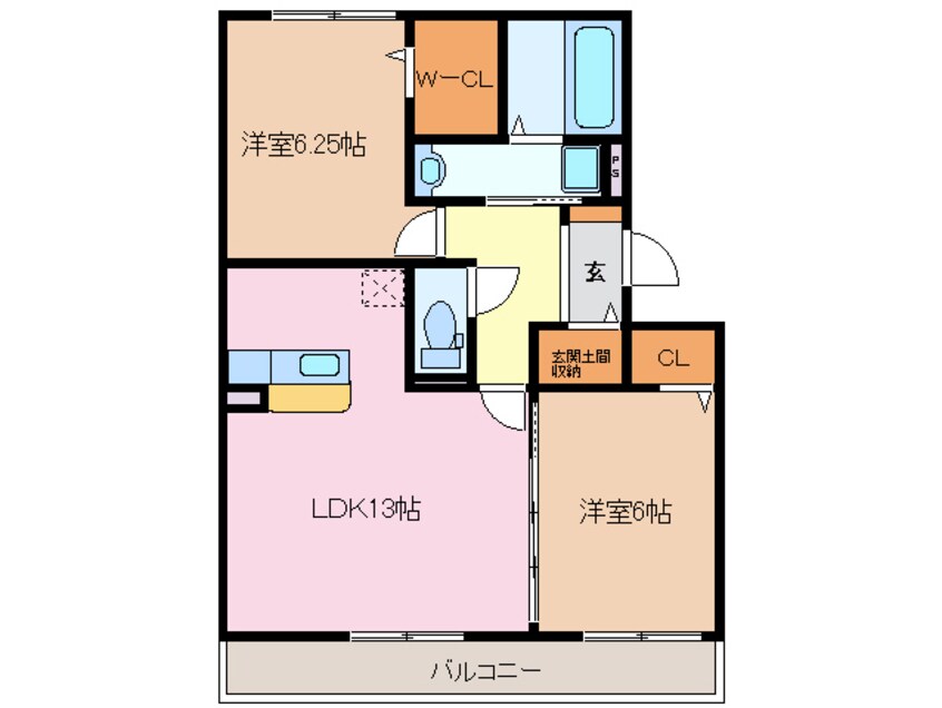 間取図 近鉄湯の山線/伊勢川島駅 徒歩5分 3階 築12年