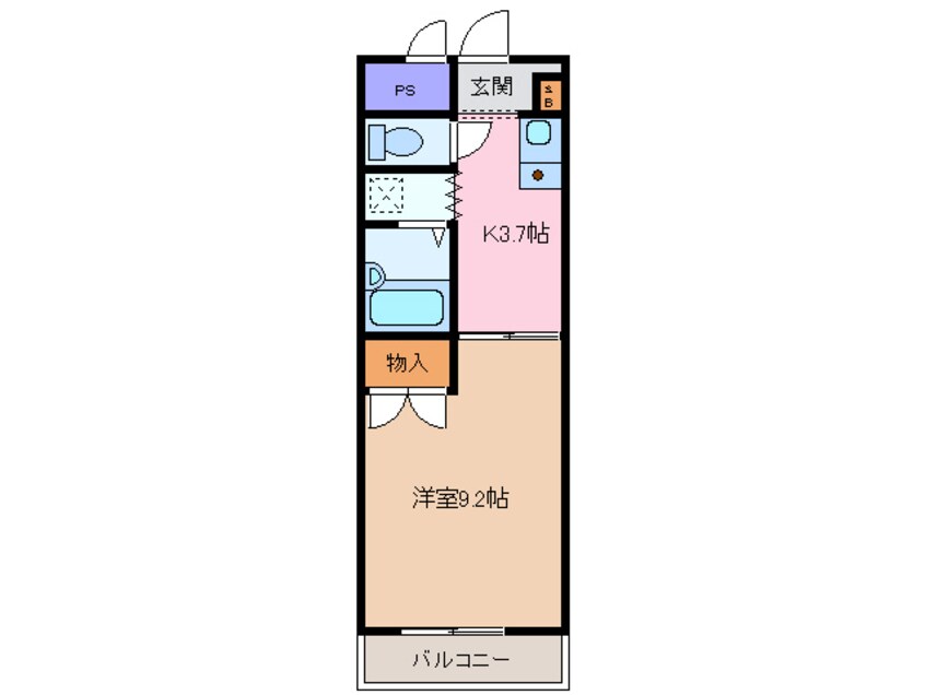 間取図 四日市あすなろう鉄道内部線/日永駅 徒歩7分 2階 築27年