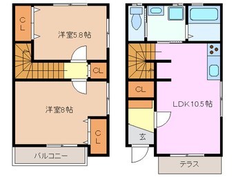 間取図 四日市あすなろう鉄道内部線/追分駅 徒歩13分 1階 築13年