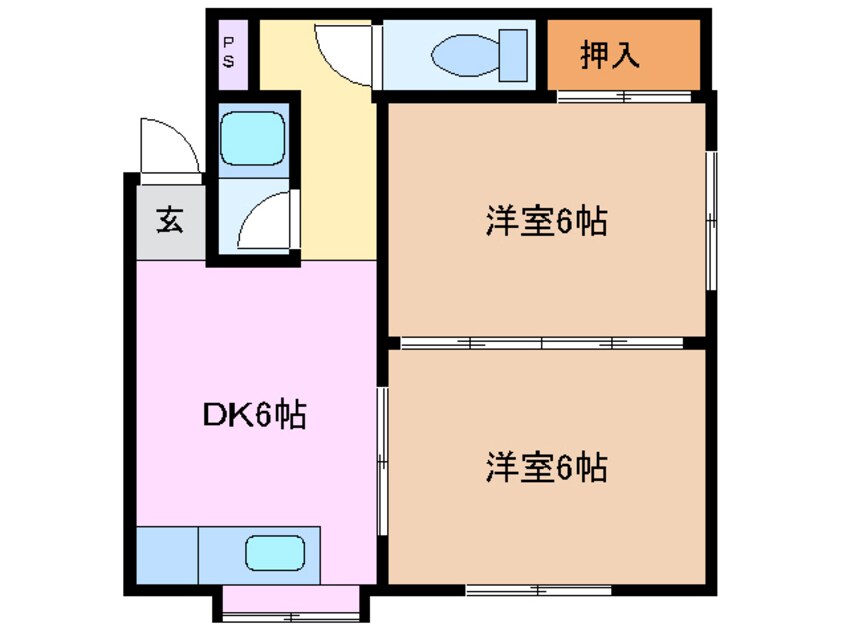 間取図 四日市あすなろう鉄道内部線/追分駅 徒歩5分 3階 築34年