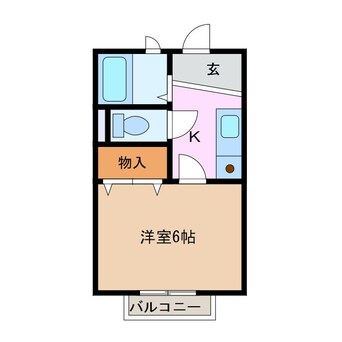 間取図 近鉄湯の山線/伊勢川島駅 徒歩13分 2階 築26年