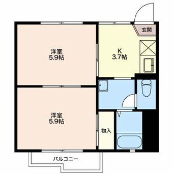 間取図 近鉄湯の山線/伊勢松本駅 徒歩7分 1階 築36年