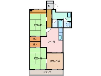 間取図 四日市あすなろう鉄道内部線/南日永駅 徒歩9分 3階 築40年