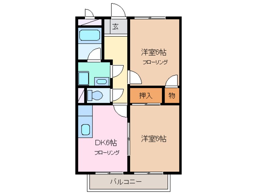 間取図 四日市あすなろう鉄道内部線/日永駅 徒歩15分 2階 築29年