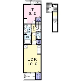 間取図 四日市あすなろう鉄道内部線/南日永駅 徒歩10分 2階 築5年