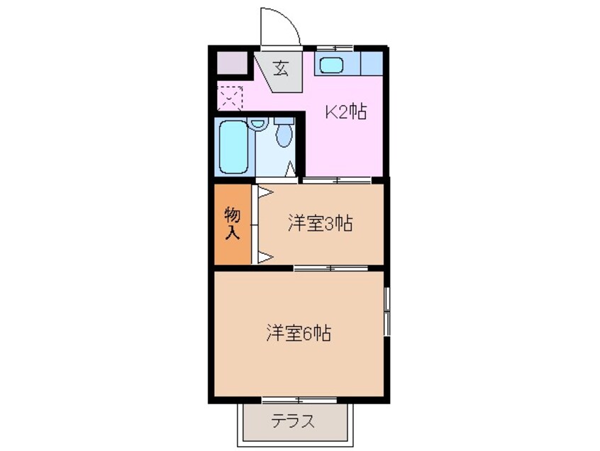 間取図 近鉄名古屋線/北楠駅 徒歩13分 1階 築32年