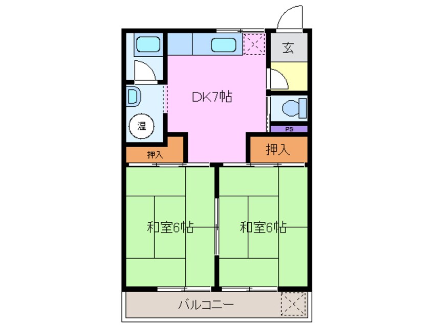 間取図 四日市あすなろう鉄道内部線/南日永駅 徒歩7分 4階 築50年