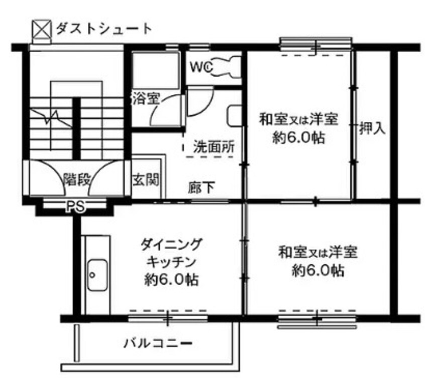 間取図 四日市あすなろう鉄道内部線/泊駅 徒歩33分 4階 築52年