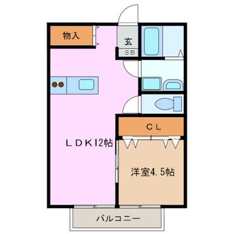 間取図 四日市あすなろう鉄道内部線/南日永駅 徒歩7分 1階 築47年