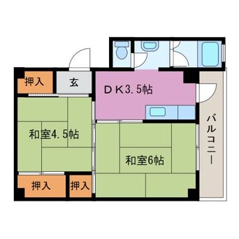 間取図 ビレッジハウス安楽島1号棟