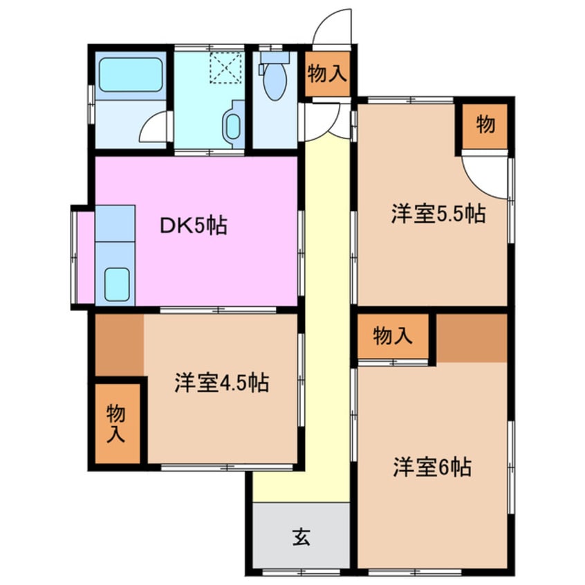 間取図 岩渕3丁目M様借家